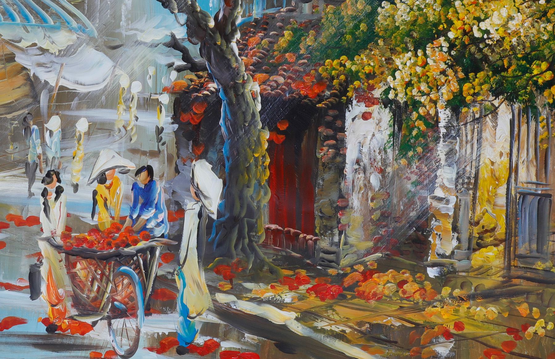 tranh vẽ sơn dầu phố cổ Hà Nội