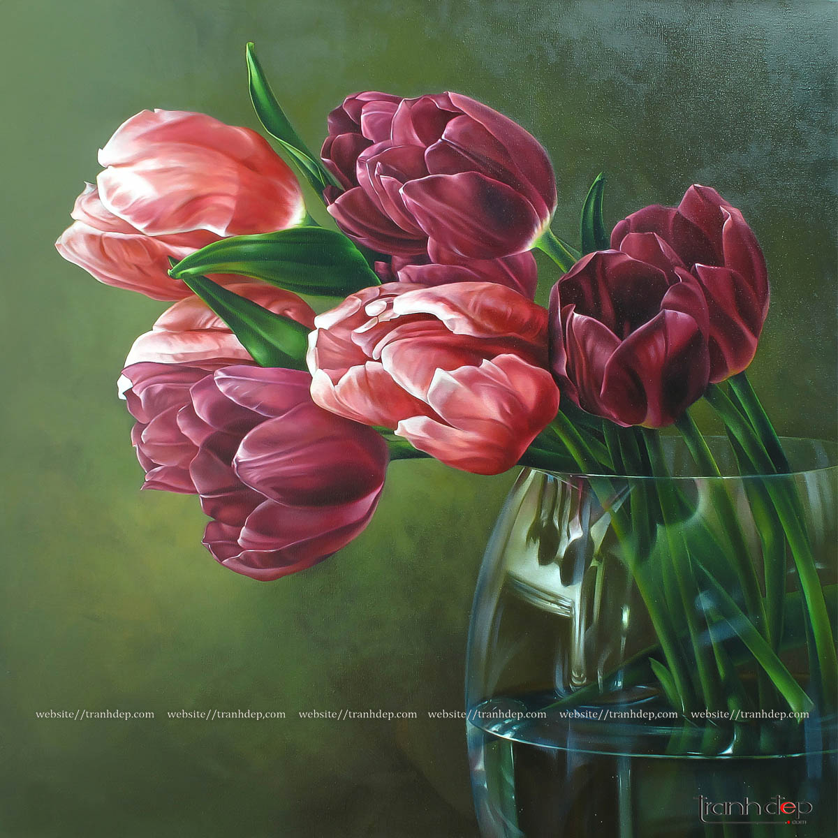 Tổng quan bức tranh hoa tulip