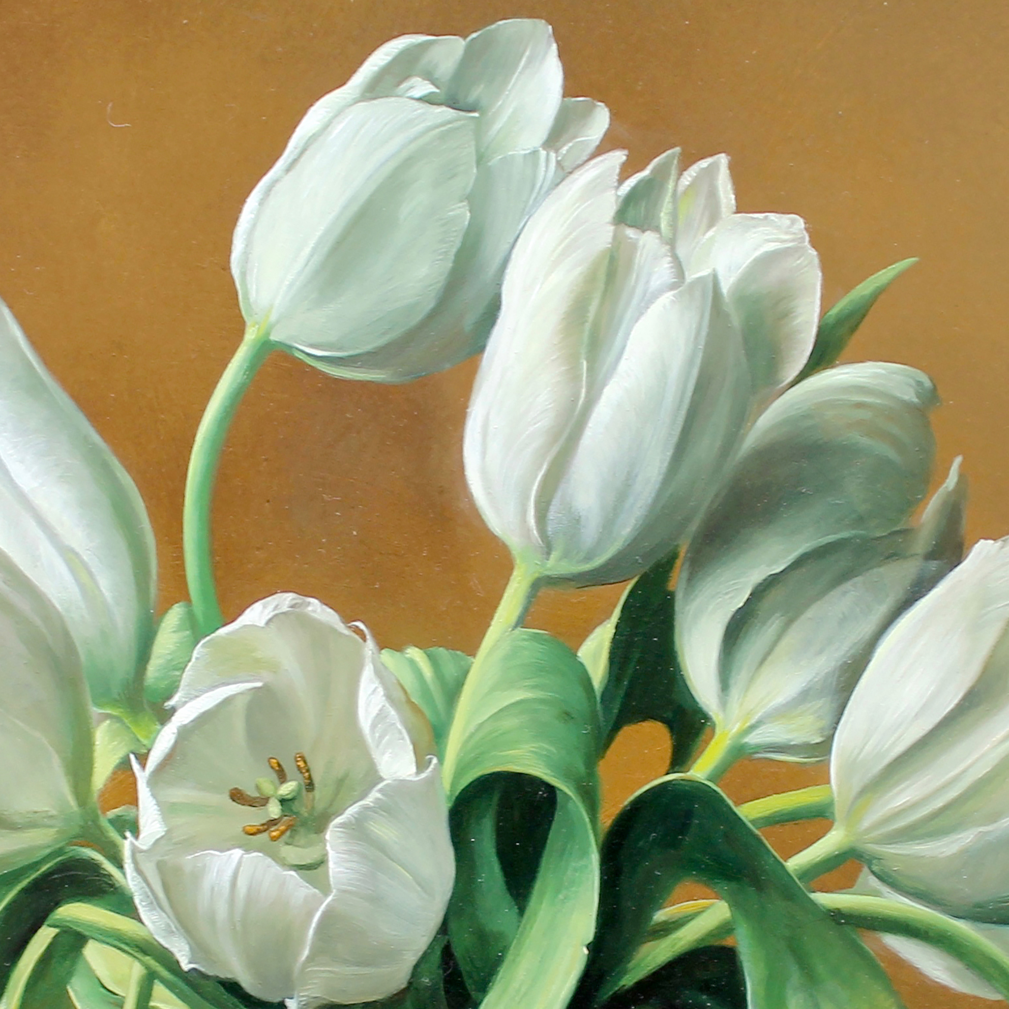 Những bông hoa tulip trắng trong này thật tuyệt đẹp và thu hút sự chú ý của mọi người. Bạn sẽ bị cuốn hút bởi sắc trắng ngà tinh tế của hoa và cảm nhận được sự tuyệt vời của thiên nhiên trong từng nét vẽ đầy tinh tế.