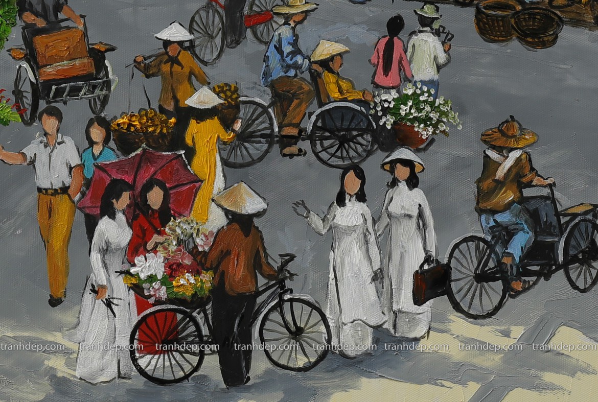 hà nội xưa trong tranh phố cổ