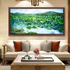 Tranh phong cảnh hồ sen sơn dầu