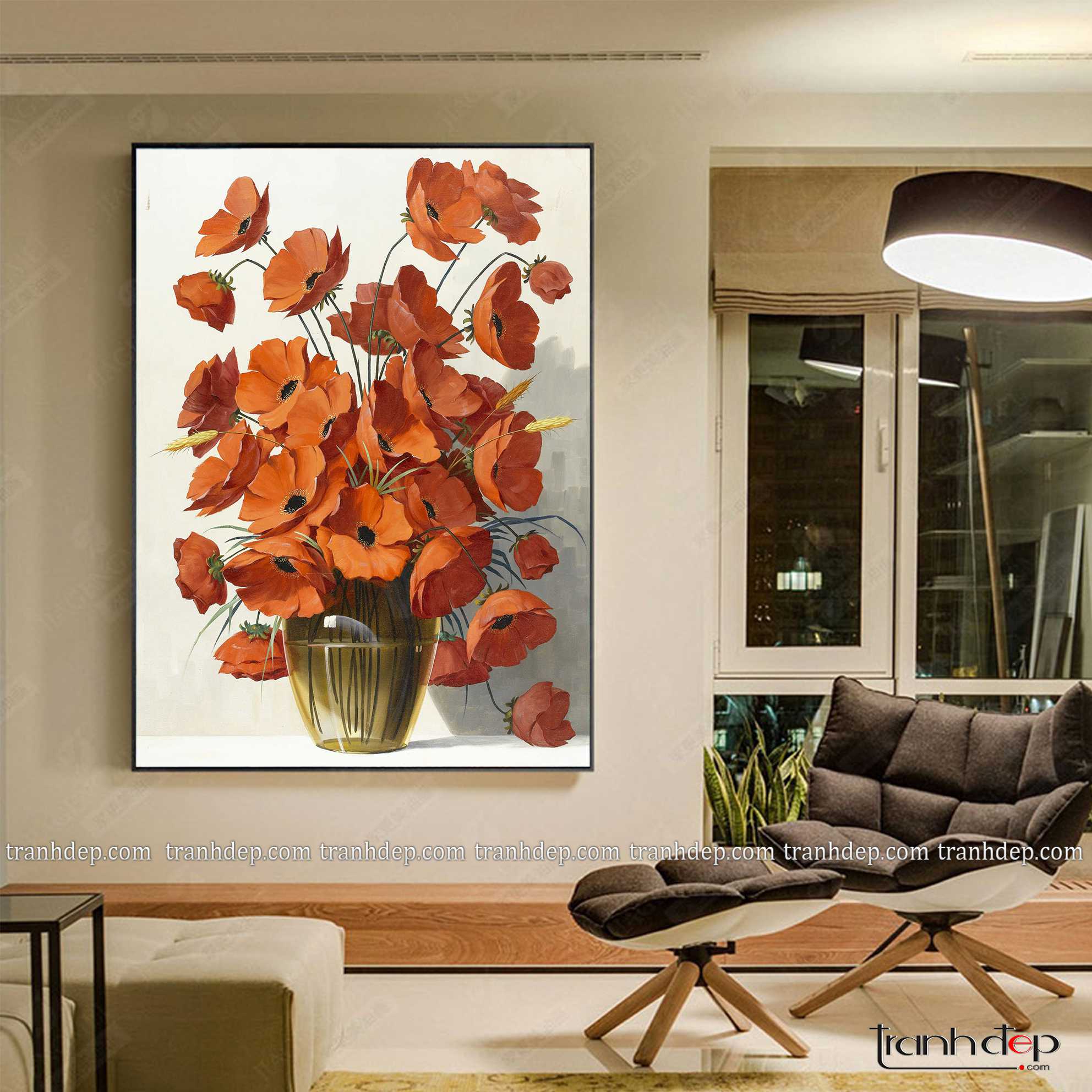 tranh treo tường hoa poppy