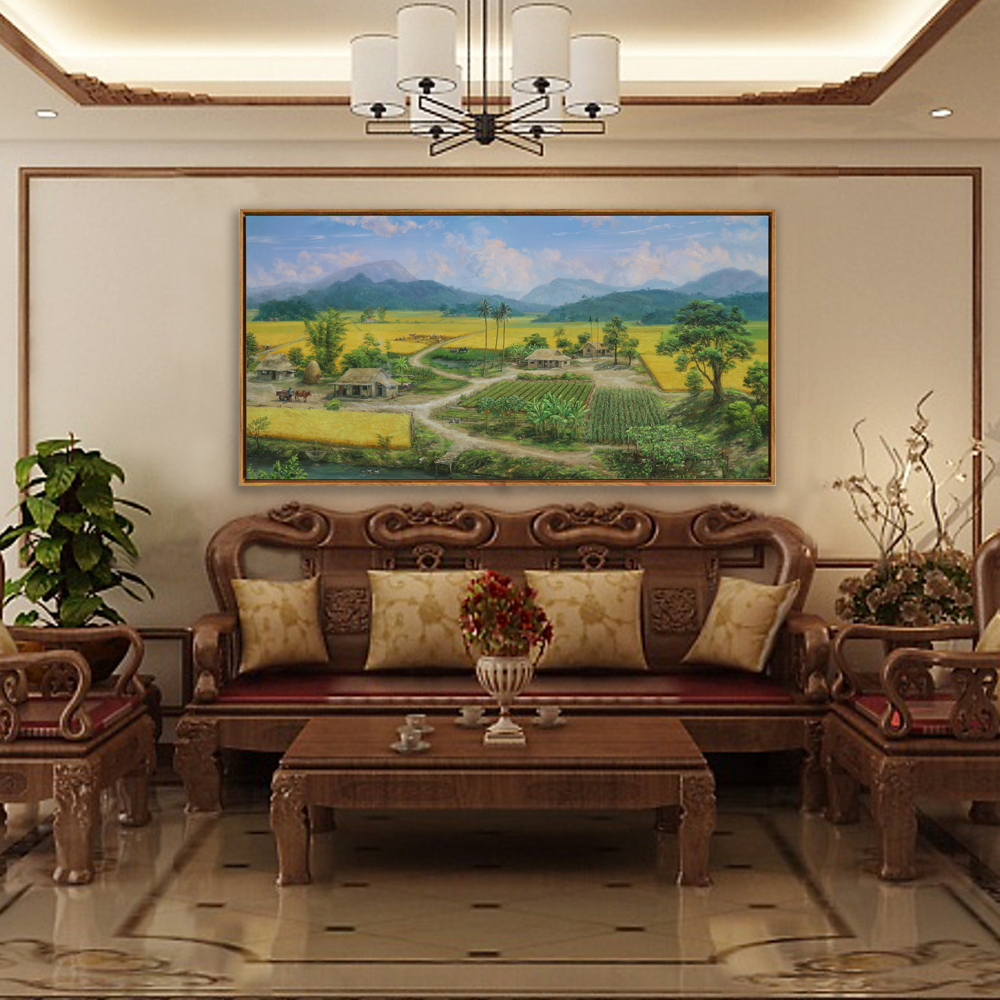 Tranh làng quê khung trời vùng quê - 32