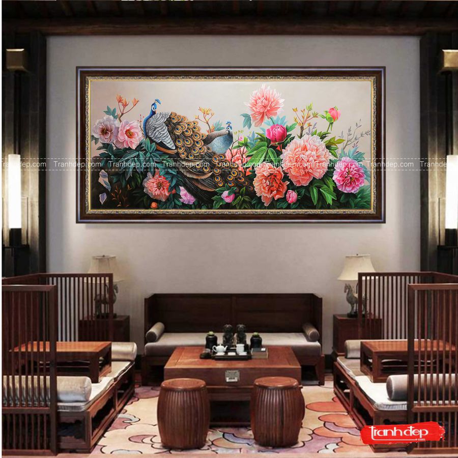 tranh-hoa-mau-don-chim-cong-tinh-duyen-suc-manh-và-thinh-vuong