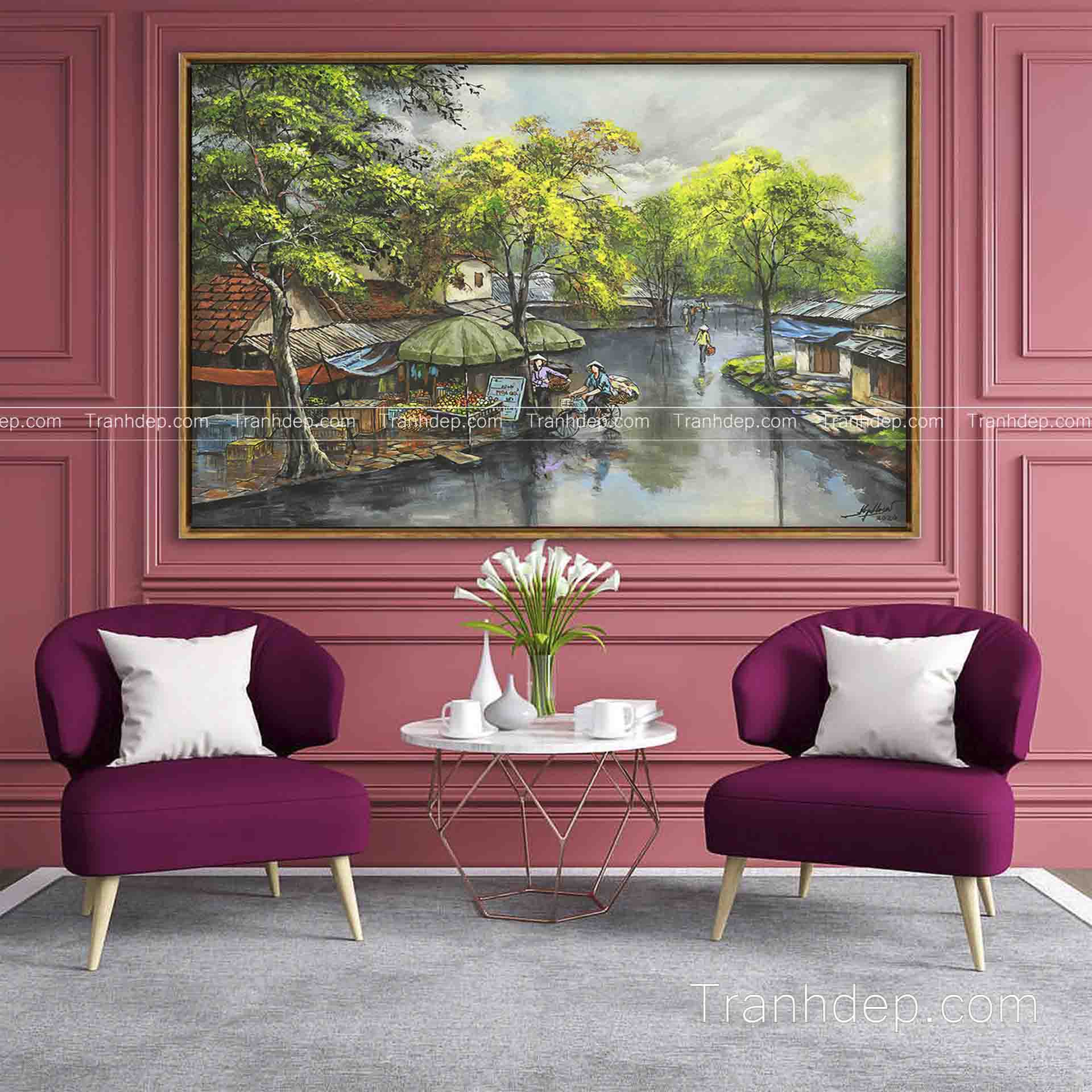 tranh sơn dầu phố cổ hà nội