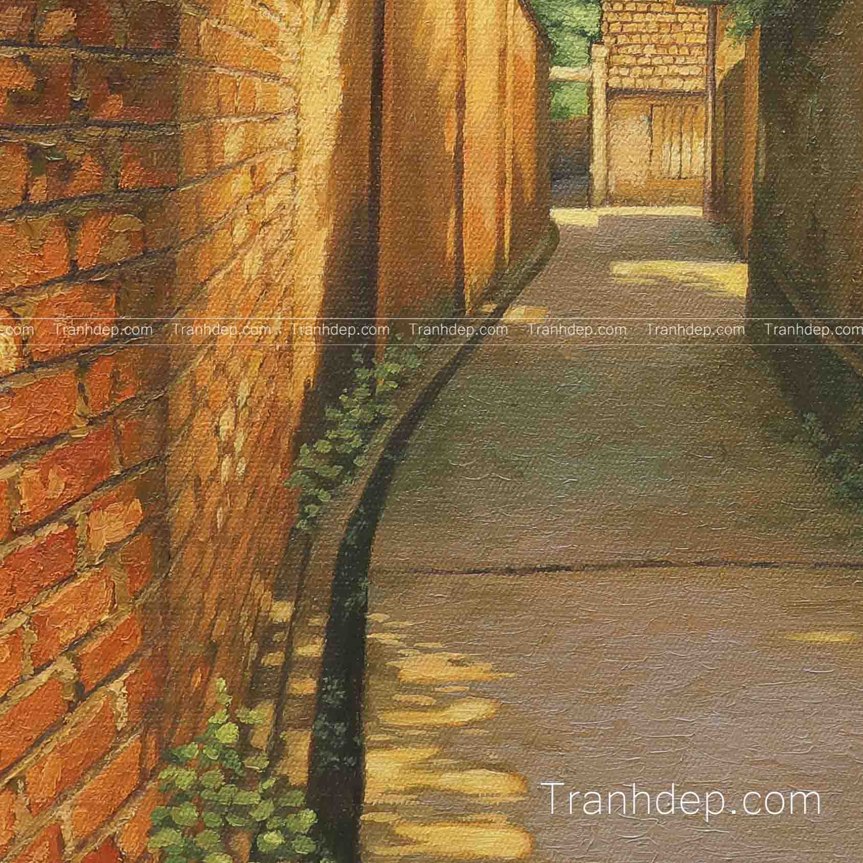 tranh sơn dầu phố cổ