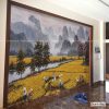 tranh dán tường phong cảnh đồng vàng