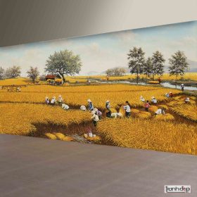 tranh dán tường đồng quê